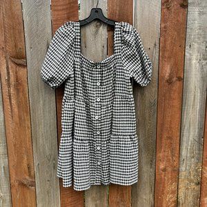 Zara Black and White Checkered Mini Dress